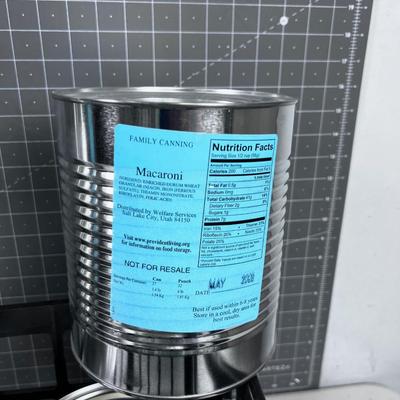 4 Cans: Milk, Potato and 2 macaroni
