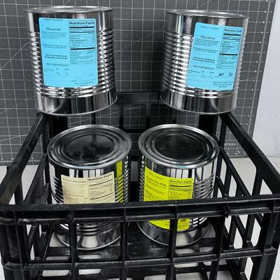 4 Cans: Milk, Potato and 2 macaroni