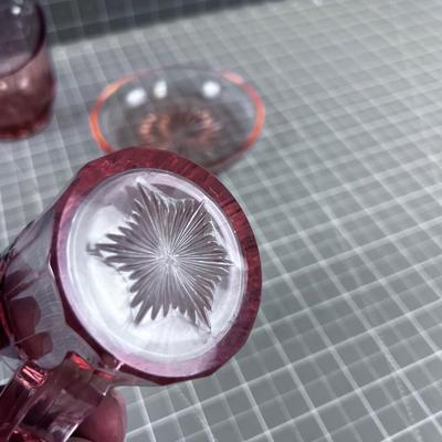 Depression Glass (3) Pink Mixed Lot