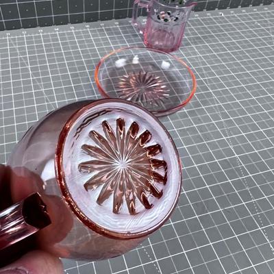 Depression Glass (3) Pink Mixed Lot