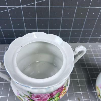 Antique German Porcelain  Cream & Sugar