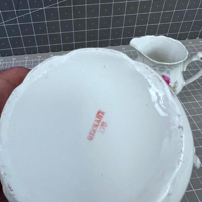 Antique German Porcelain  Cream & Sugar