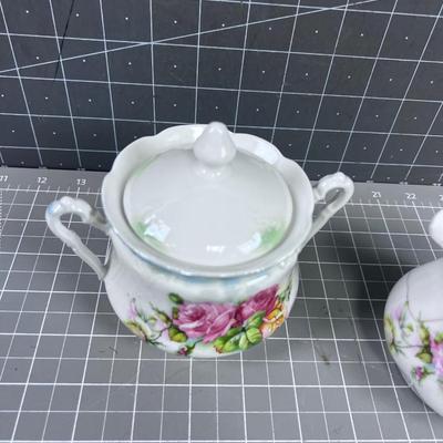Antique German Porcelain  Cream & Sugar