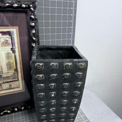 Wine Box, Vase and A Print Framed