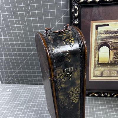 Wine Box, Vase and A Print Framed