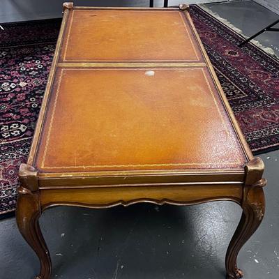 French Proventil Coffee Table Leather Top