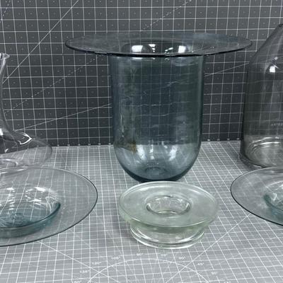 Big Lot of 6 Pieces of Large GLASS ITEMS
