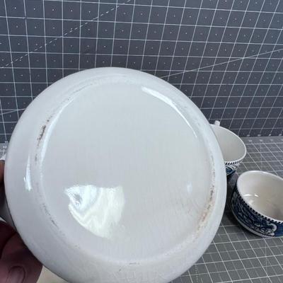 5 Pieces of Vintage Currier & Ives Dinnerware