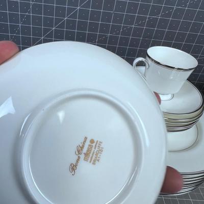 MIKASA CHINA - NICE WHITE SILVER RIM