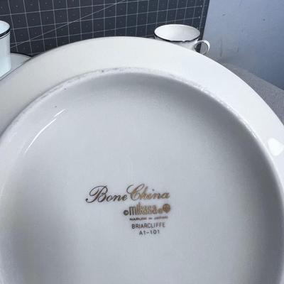 MIKASA CHINA - NICE WHITE SILVER RIM