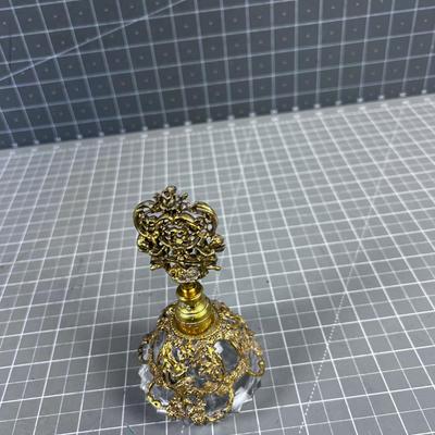 Gilded Crystal Perfume Bottles 