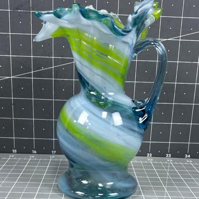 Hand Blown Glass Pitcher 