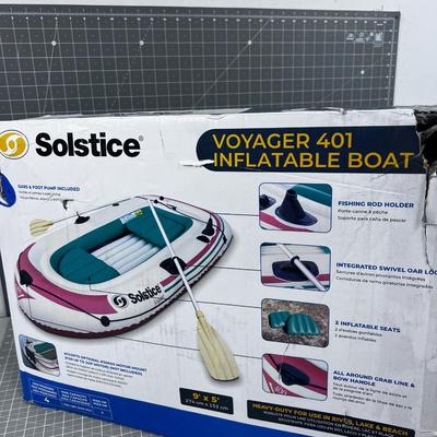 SOLSTICE Inflatable Boat, NEW, Includes Paddles