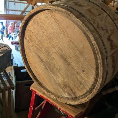 Delightful Vintage Wooden Barrel Tub