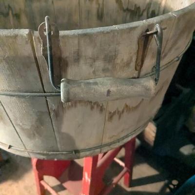 Delightful Vintage Wooden Barrel Tub