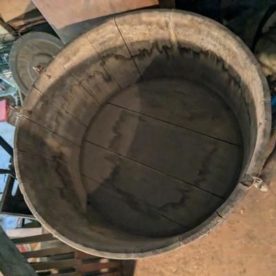 Delightful Vintage Wooden Barrel Tub