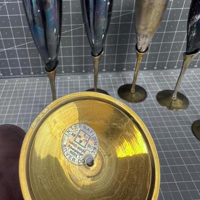 Silver and Brass Champaign FLUTES (6) 