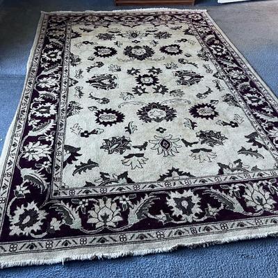 Rug Tan and Red RUG 100% Wool Hand Tied