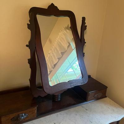 Victorian Chest of Drawers with Marble Top & Mirror (B1-MG)