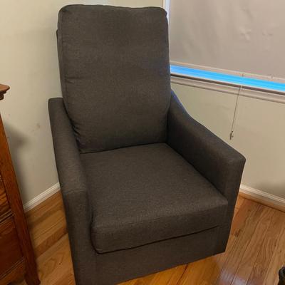 Fabric Upholstered Swivel Rocker (B2-MG)