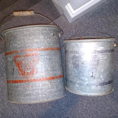 2 Galvanized Minnow buckets