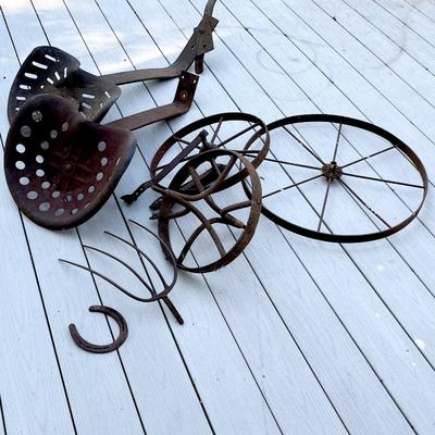 Vtg. Cast Iron Yard Art ~ Lot Of Six (6)