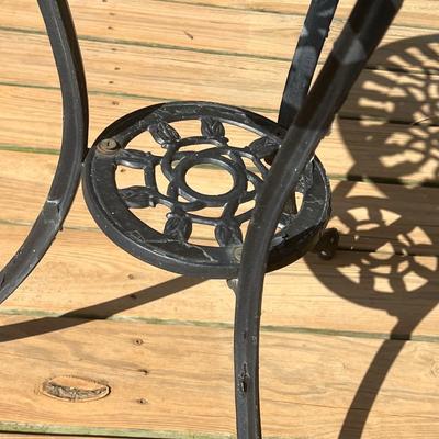 Black Tulip Motif Cast Aluminum 2 Piece Bistro Set