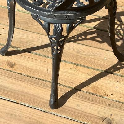 Black Tulip Motif Cast Aluminum 2 Piece Bistro Set