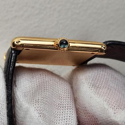 Cartier Tank 18kt Gold Watch Paris w Deployant Buckle