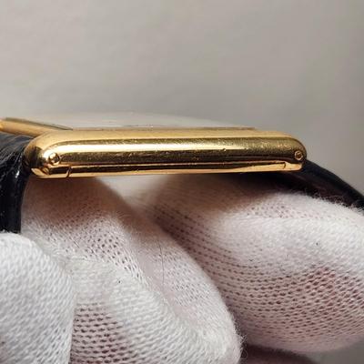 Cartier Tank 18kt Gold Watch Paris w Deployant Buckle