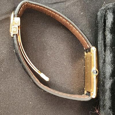 Cartier Tank 18kt Gold Watch Paris w Deployant Buckle