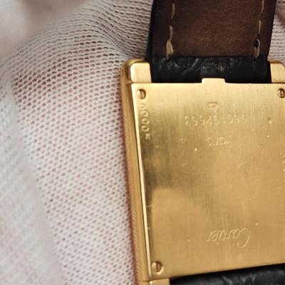 Cartier Tank 18kt Gold Watch Paris w Deployant Buckle