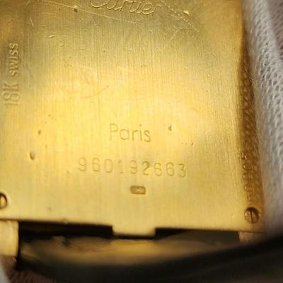Cartier Tank 18kt Gold Watch Paris w Deployant Buckle