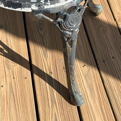 Black Rose Motif Cast Aluminum 3 Piece Bistro Set