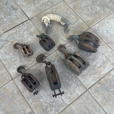Lot Of Seven (7) Vtg Pulleys