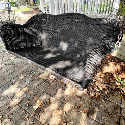Black Wicker Garden Swing