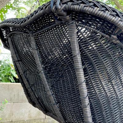 Black Wicker Garden Swing