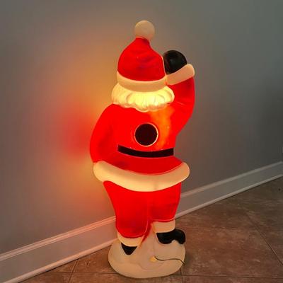 EMPIRE ~ Vtg. 41” Plastic Blow Mold Waving Santa Clause