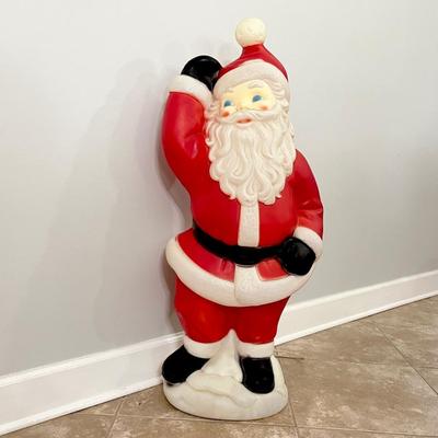 EMPIRE ~ Vtg. 41” Plastic Blow Mold Waving Santa Clause