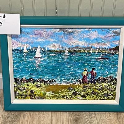 Lot#135 Signed Framed Joe Hodge Sailboat Painting