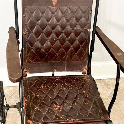Vtg. Metal & Wood Childs Stroller