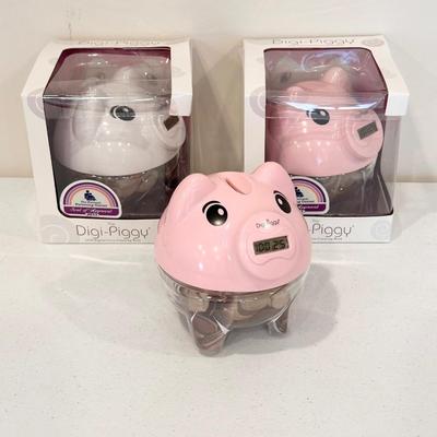 DIGI PIGGY ~ Set of Three (3) Digital Coin Counting Piggy Bank