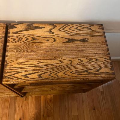 Oak Night Stands with Hairpin Legs (P-MG)