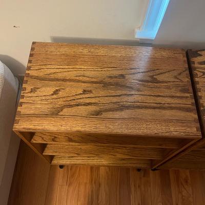 Oak Night Stands with Hairpin Legs (P-MG)