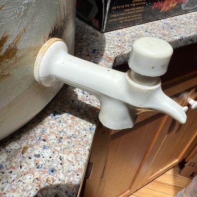 Hand Painted Ceramic Beverage Dispenser Crock (B1-RG)