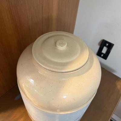 Hand Painted Ceramic Beverage Dispenser Crock (B1-RG)
