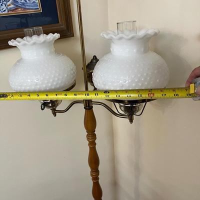 Student Floor Lamp w/Hobnail Milk Glass Shades (DR-RG)