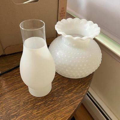 Student Floor Lamp w/Hobnail Milk Glass Shades (DR-RG)