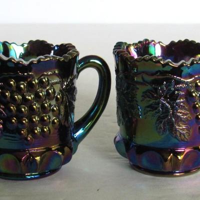 Mosser Glass Child's Size Grape and Cable Sugar and Creamer