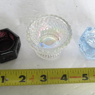 Lot of 3 Mosser Glass Open Salt Dips